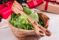 Salad Wood Bowl with Wooden Salad Tongs - Artisraw Salad Wood Bowl with Wooden Salad Tongs - Artisraw
